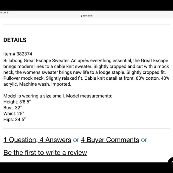 2X HP! NWT Billabong Great Escape Cable Knit Sweater - Picture 12 of 13